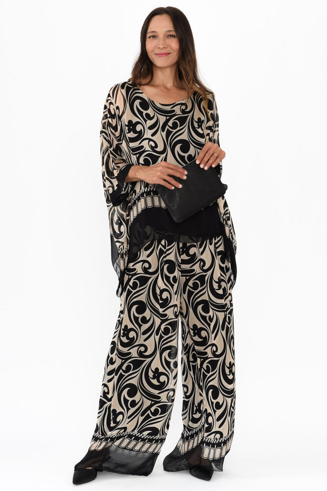 Figaro Black Swirl Silk Pants banner image