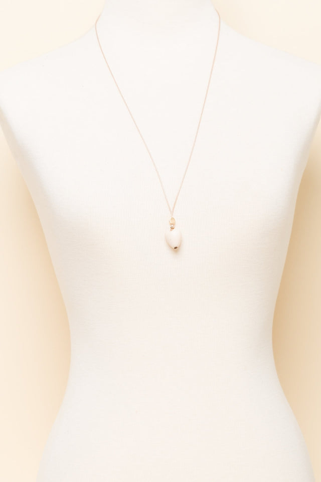 Persia White Heart Pendant Necklace image 2