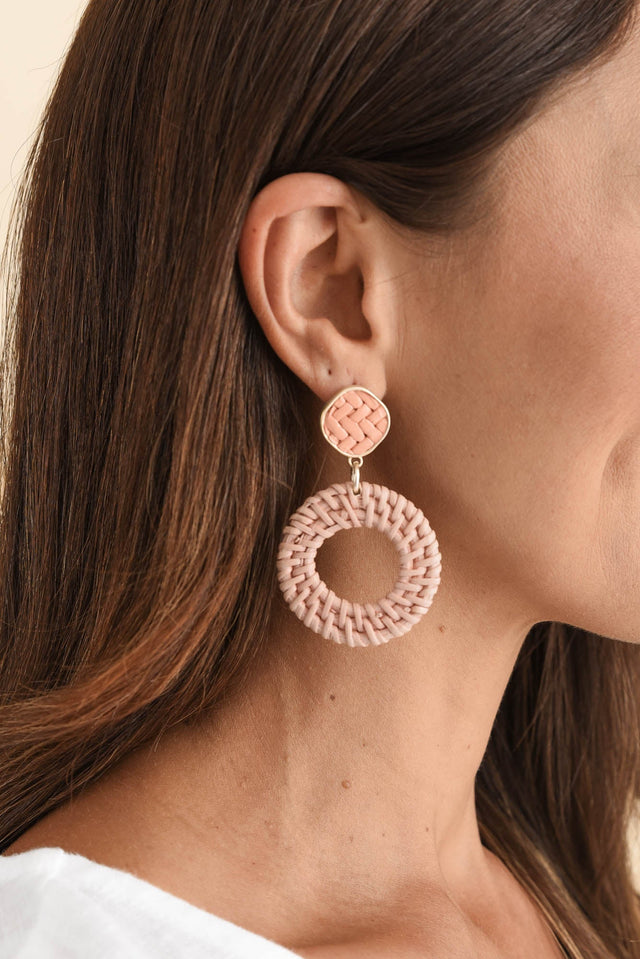 Pevensie Pink Woven Drop Earrings image 2