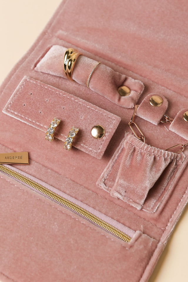 Pisa Pink Velvet Jewelry Wallet image 4