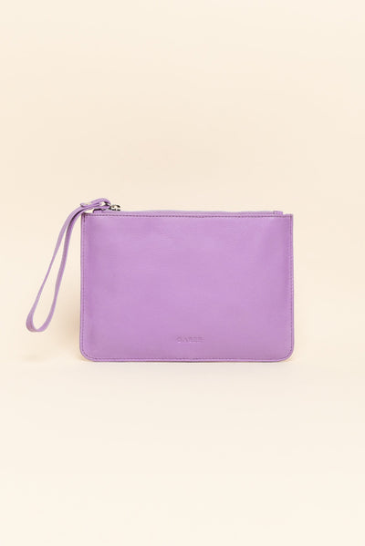 Queens Lilac Leather Clutch
