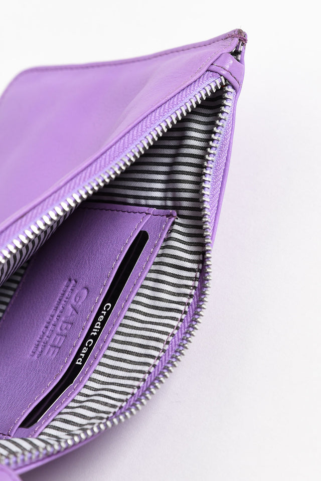 Queens Lilac Leather Clutch