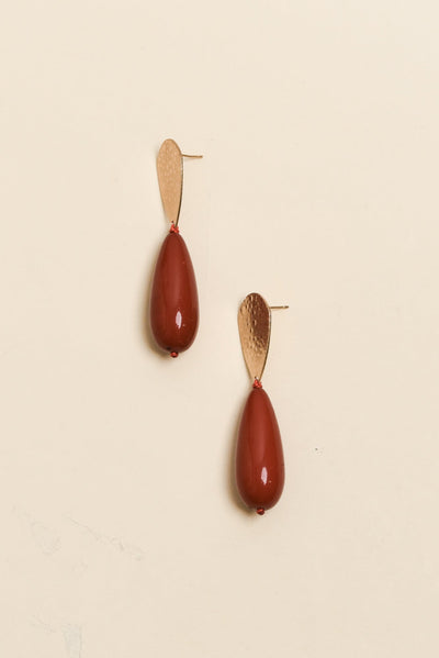 Quinlan Red Teardrop Earrings