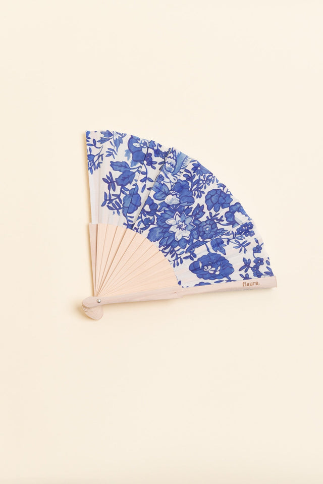 Regal Blue Floral Hand Fan image 3