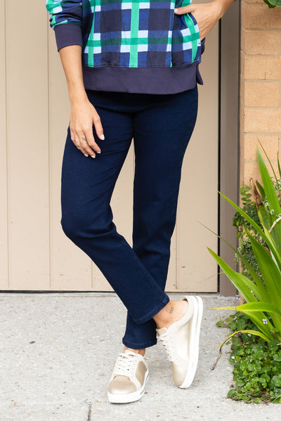 Callie Navy Cotton Stretch Pants