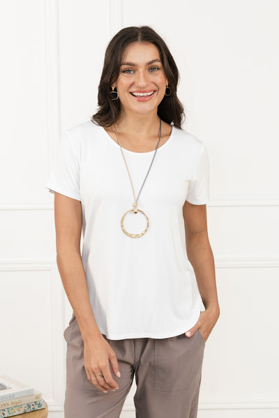 Janis White Bamboo Tee