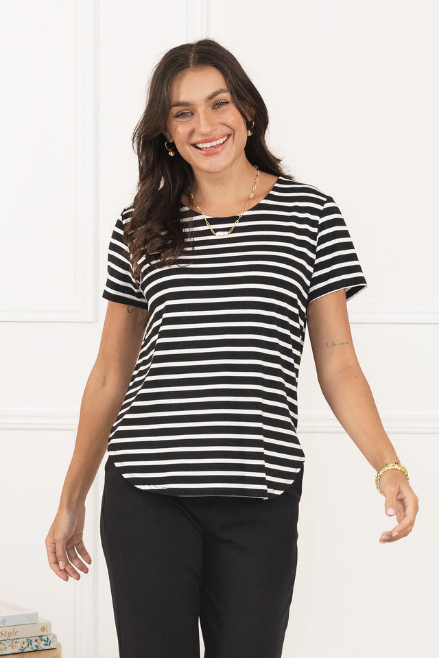 Janis Black Stripe Bamboo Tee