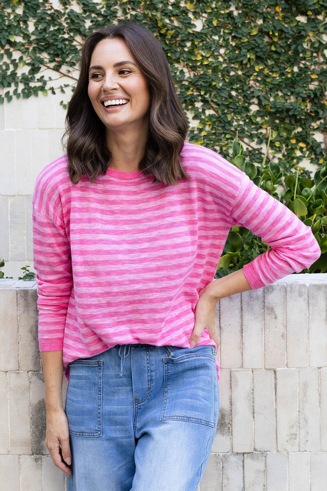 Natasha Blush Stripe Knit Top
