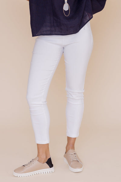 Olympia White Straight 7/8 Pants