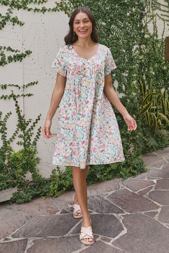 Barry Pink Floral Cotton Button Dress