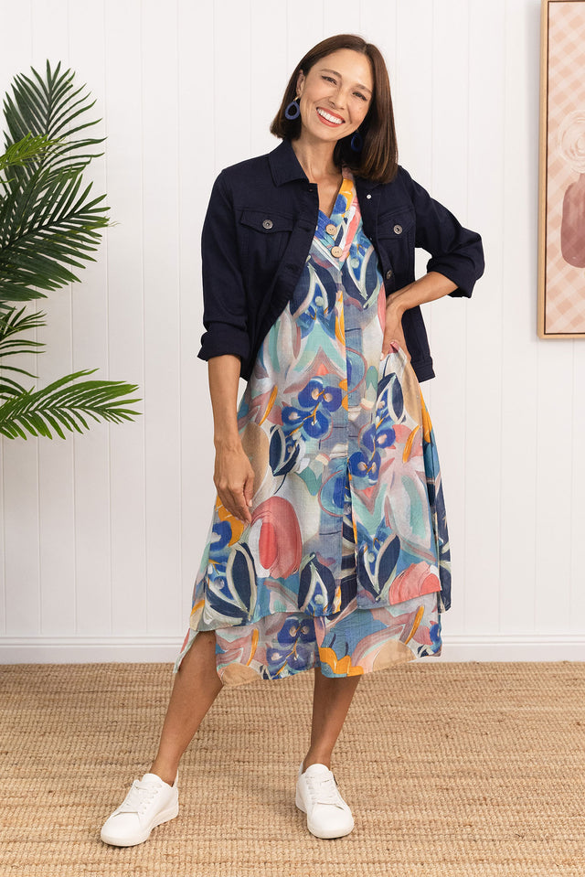 Nala Blue Floral Layers Dress image 1