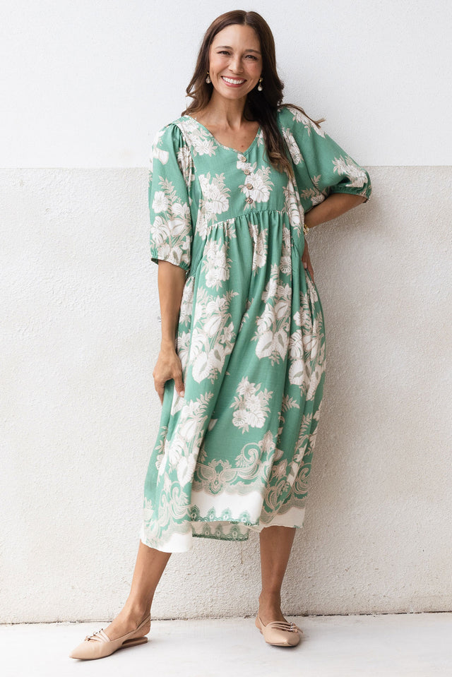 Troyanne Green Garden Midi Dress image 1