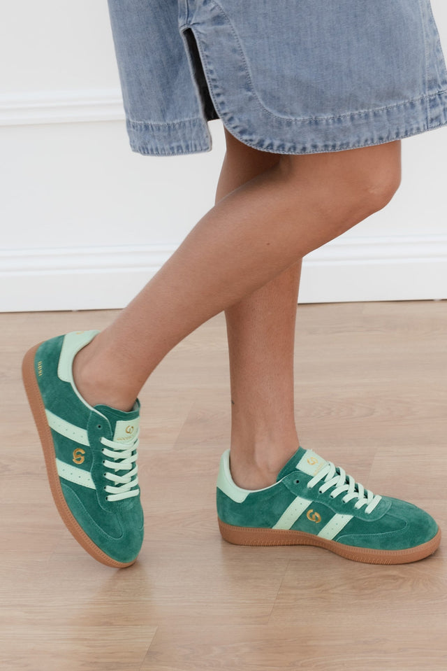 Parallel Green Contrast Suede Sneaker