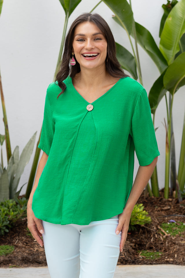 Yasmin Green Layered Button Top