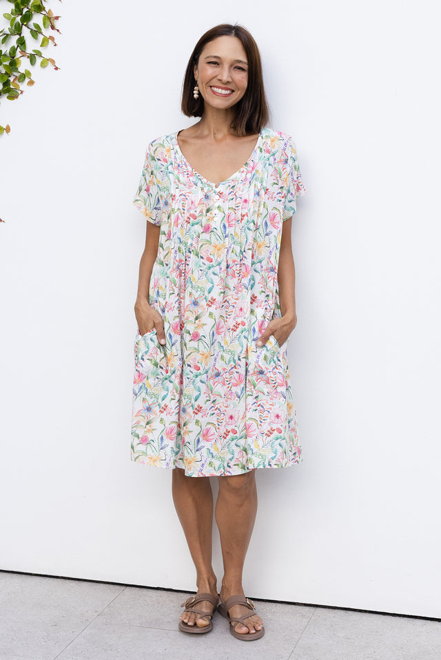 Barry Pink Floral Cotton Button Dress