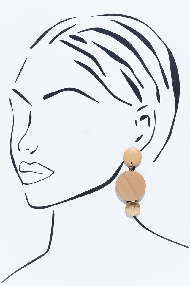 Revel Natural Wooden Drop Earrings