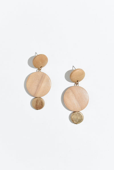 Revel Natural Wooden Drop Earrings