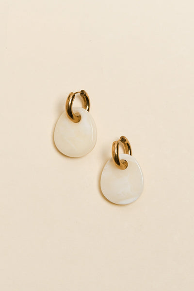 Rumi Ivory Hoop Earrings