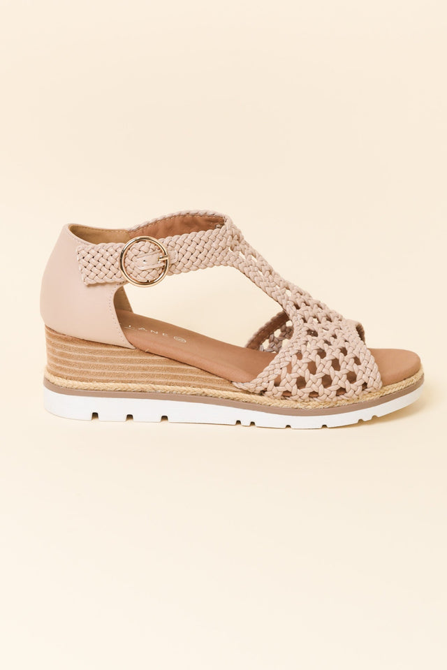 Rumour Blush Leather Wedge Sandal