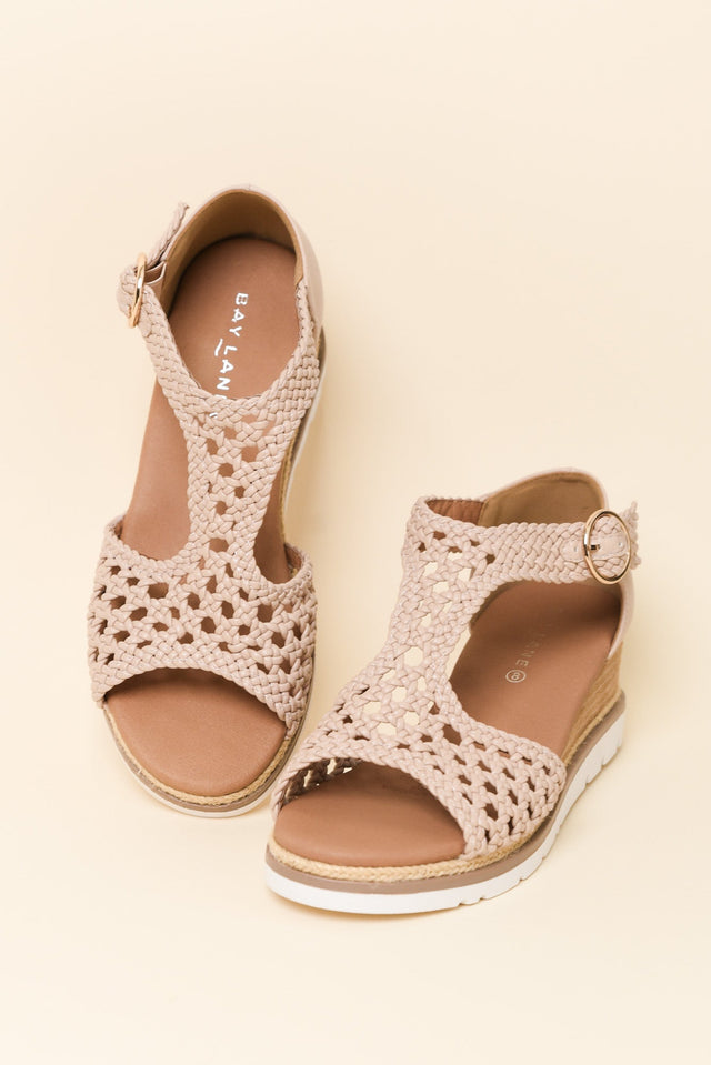 Rumour Blush Leather Wedge Sandal