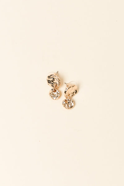 Rydell Gold Beaten Circle Earrings
