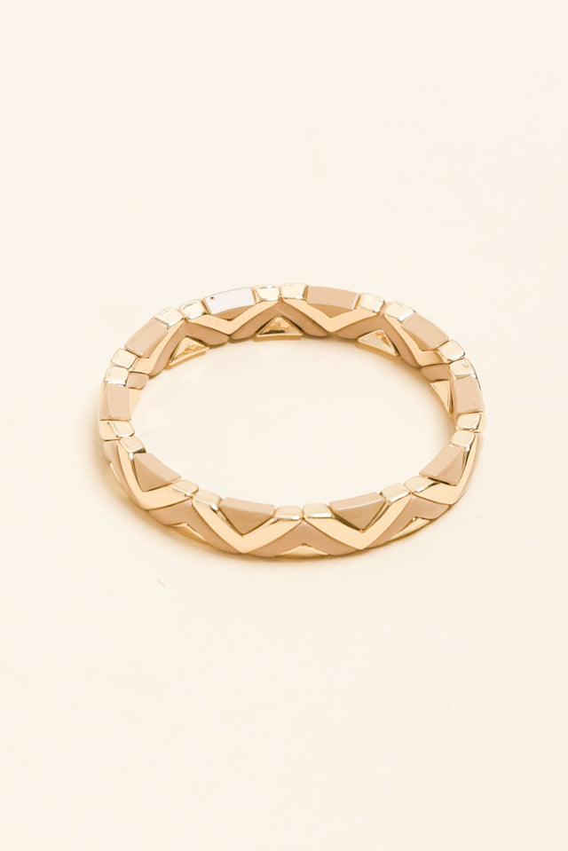 Sasha Mocha Chevron Beaded Bracelet image 1