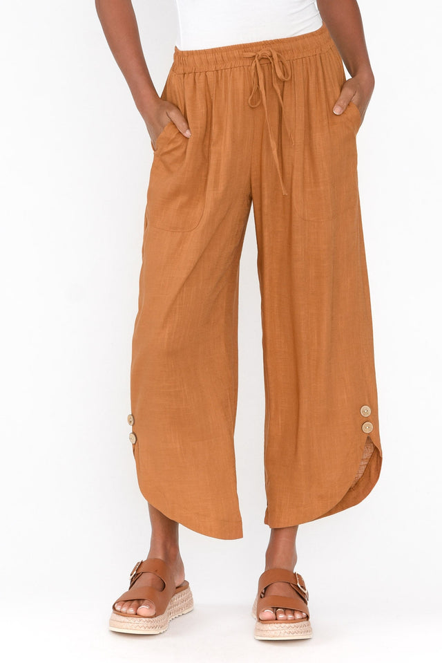 Scotty Rust Linen Cotton Pants