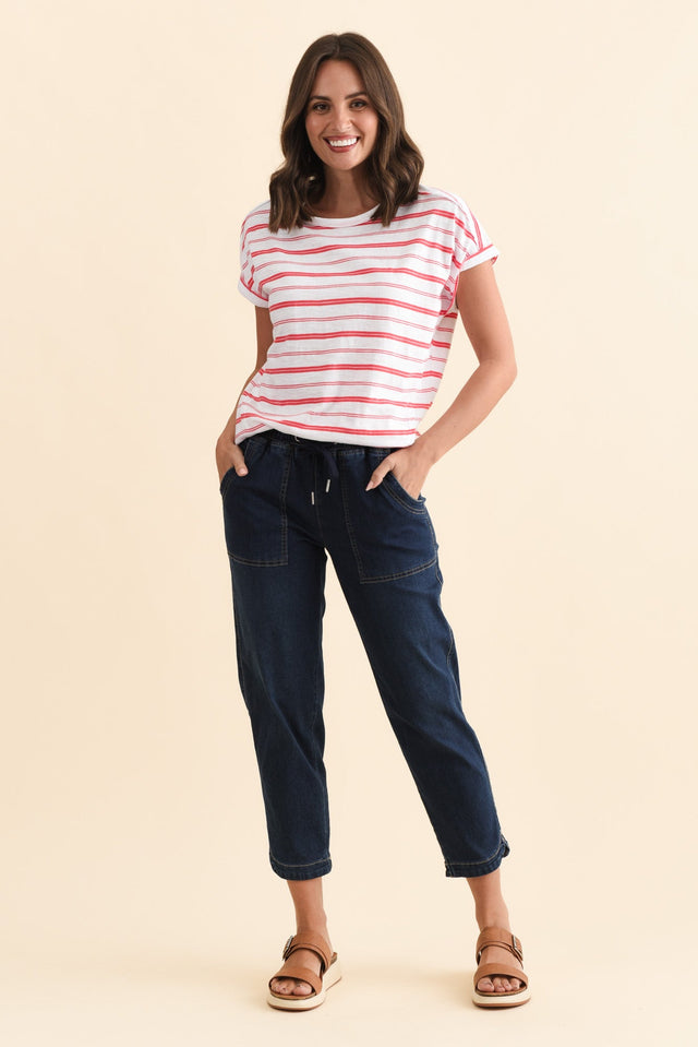 Shirley Coral Stripe Cotton Tee banner image