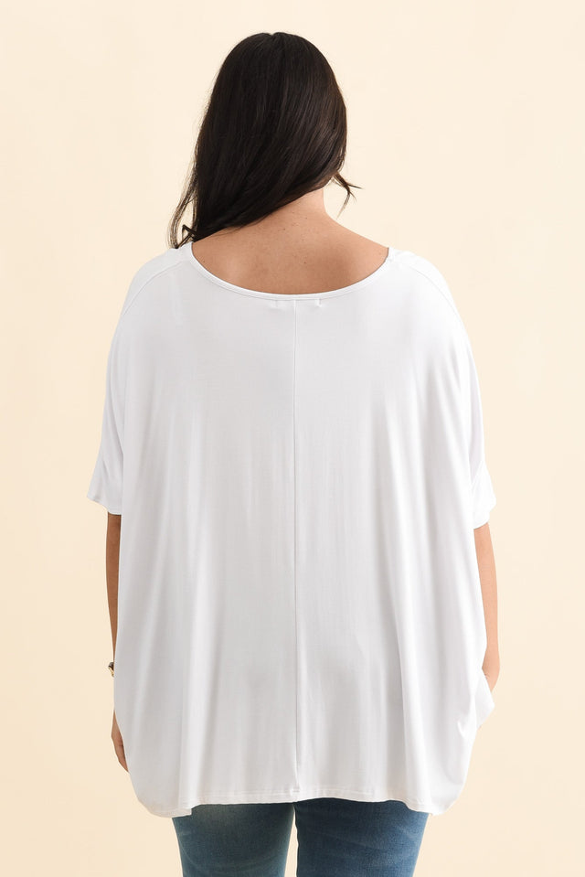 Sorronda White Bamboo Batwing Top image 5