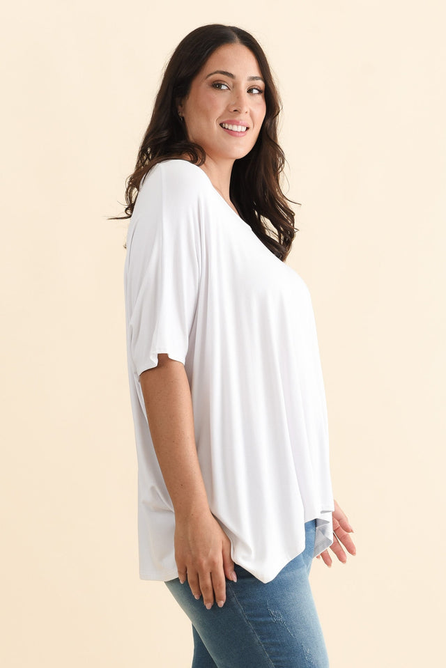 Sorronda White Bamboo Batwing Top image 4