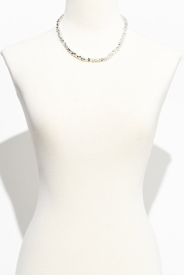 Steph Silver Beaded Necklace