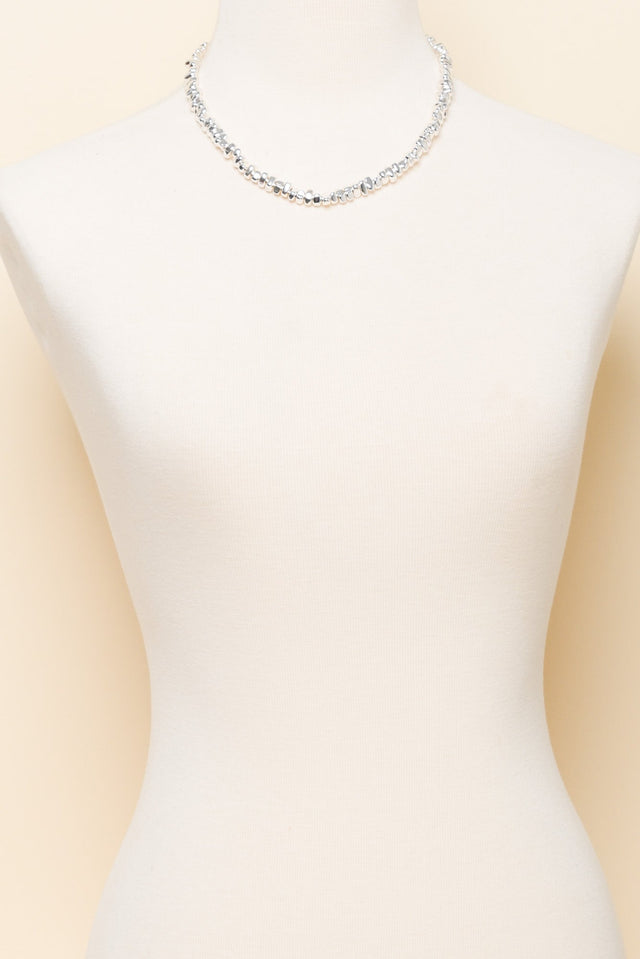 Steph Silver Beaded Necklace image 2