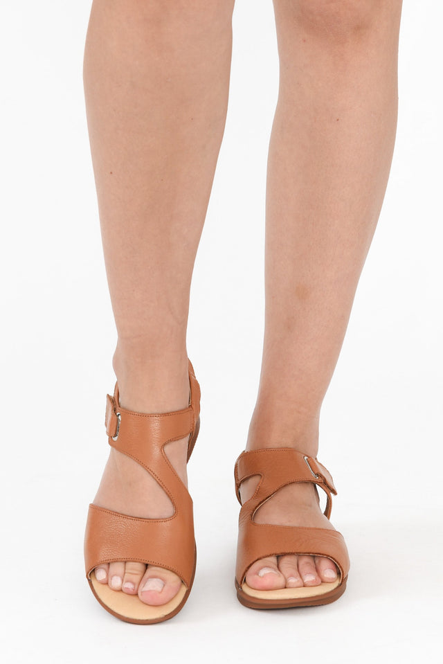 Stie Tan Leather Velcro Sandal image 3