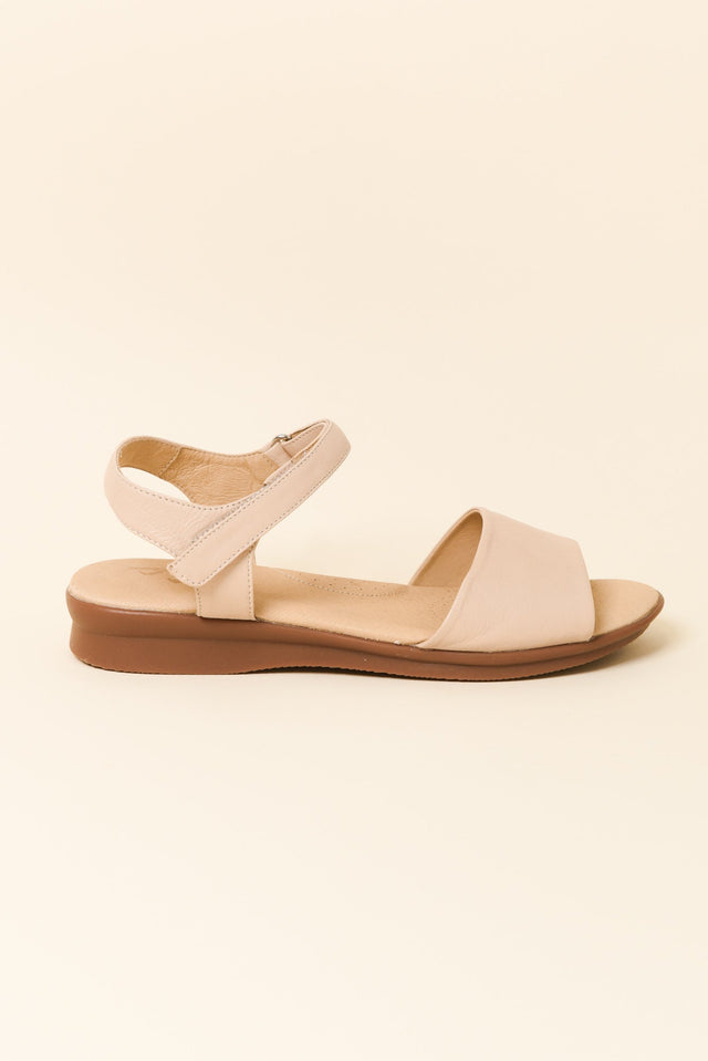 Swan Cream Leather Velcro Sandal