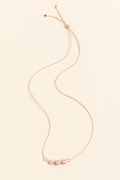 Tilda Pink Flower Beaded Necklace