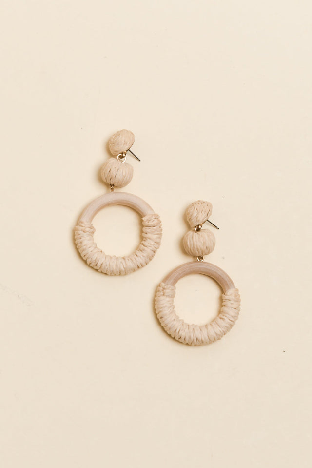 Tillie Natural Straw Drop Earrings image 1