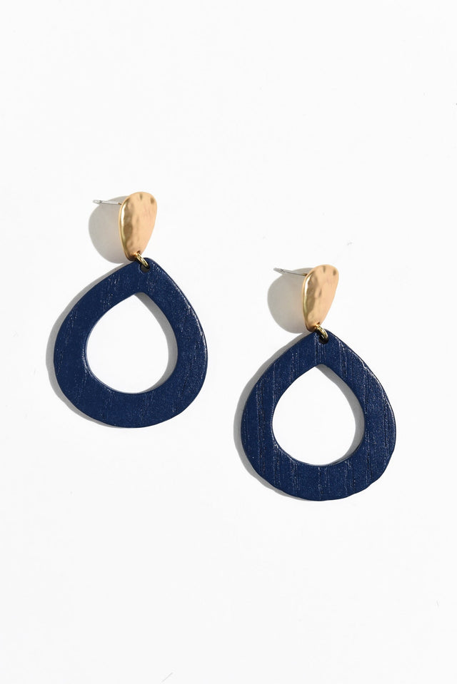 Tinsley Cobalt Wood Earrings