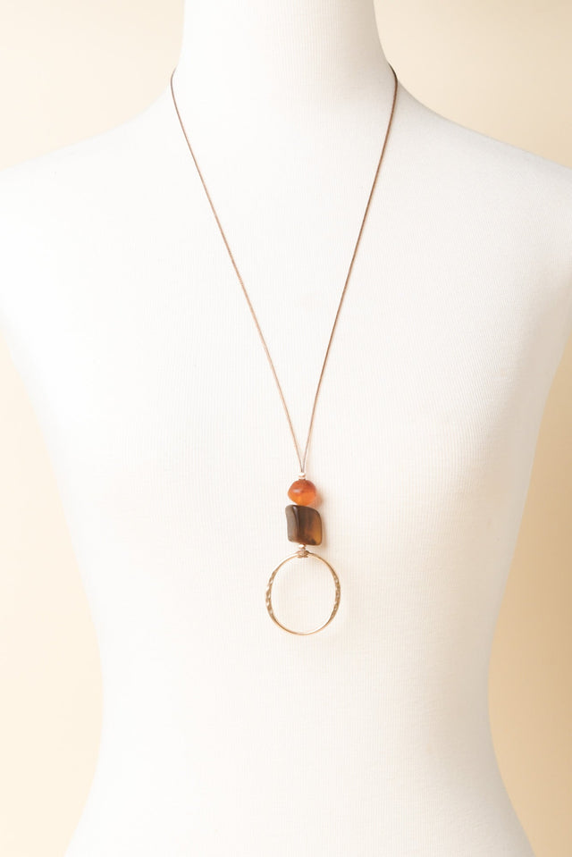 Treston Brown Resin Pendant Necklace
