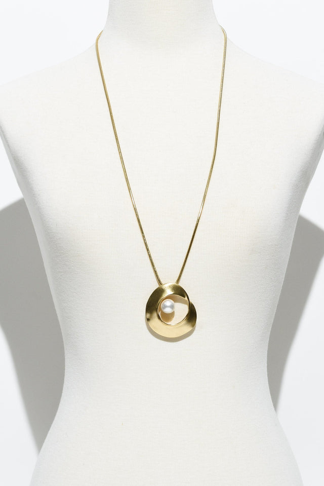 Valerie Gold Pearl Pendant Necklace