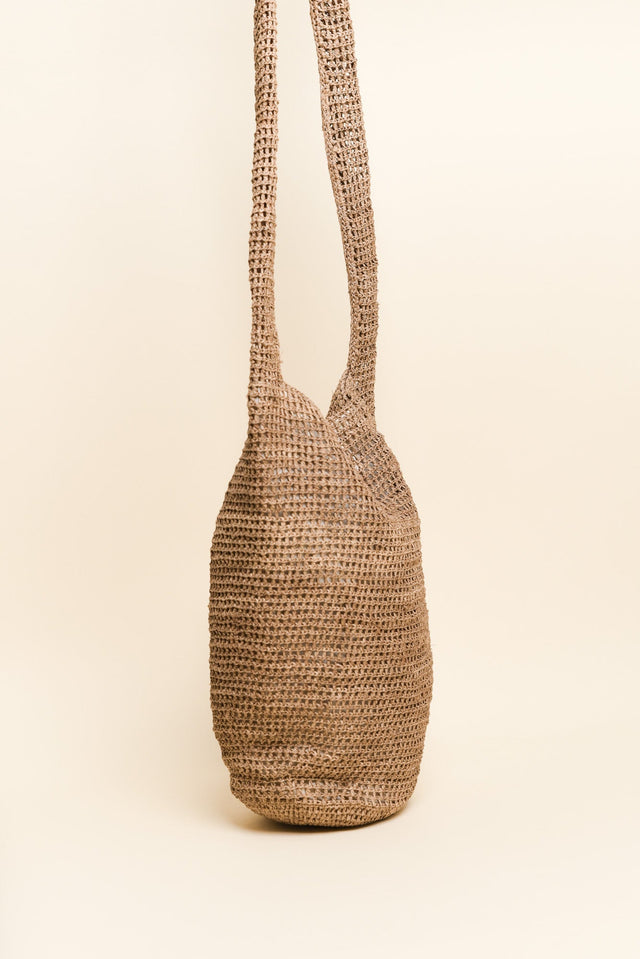 Vatania Tan Raffia Shoulder Bag