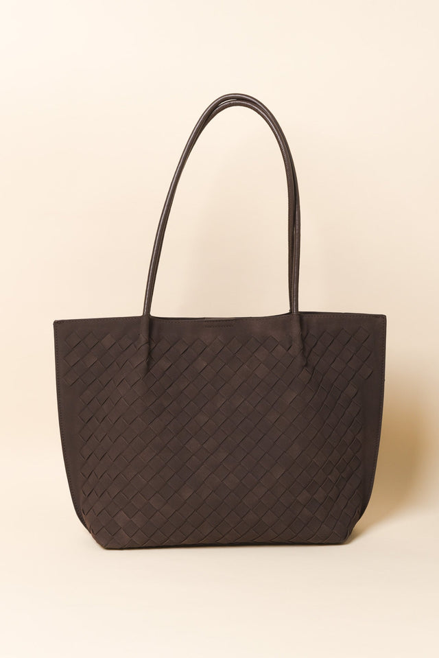 Virginia Chocolate Suede Tote Bag