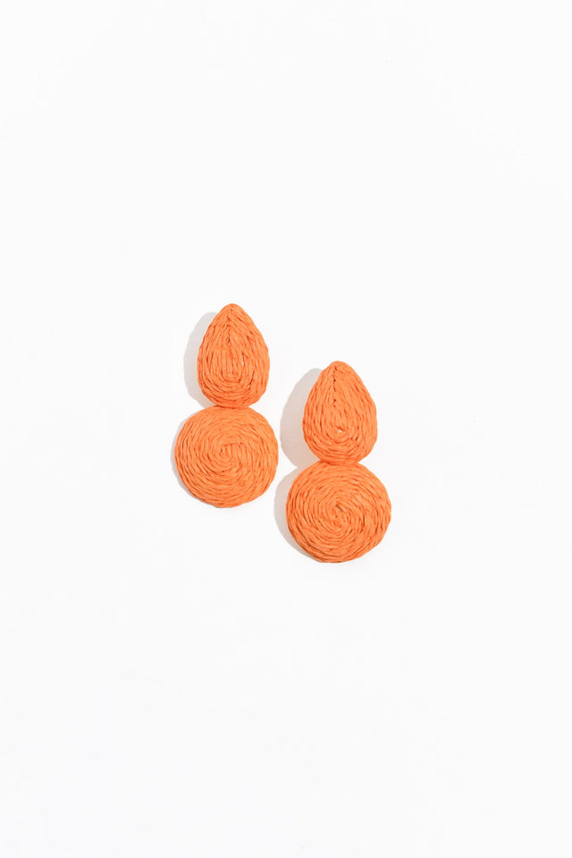 Wendy Orange Woven Drop Earrings