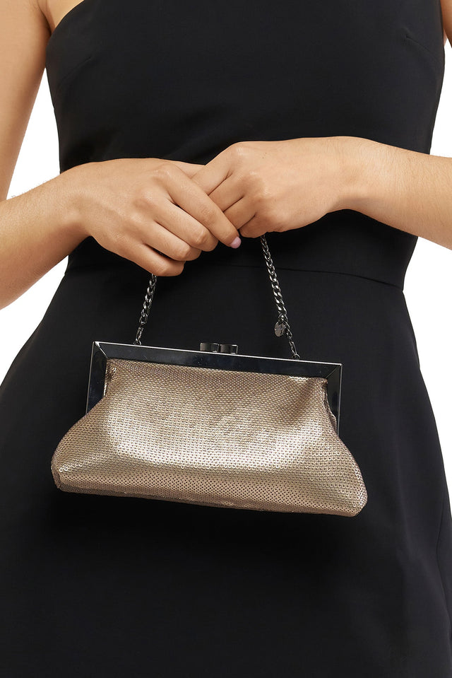 Zephyr Champagne Sequin Clutch